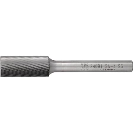 Pferd Carbide Bur - Cylind. (Plain End), SGL Cut - 7/16" x 1" x 1/4" Shank - SA-4 24091